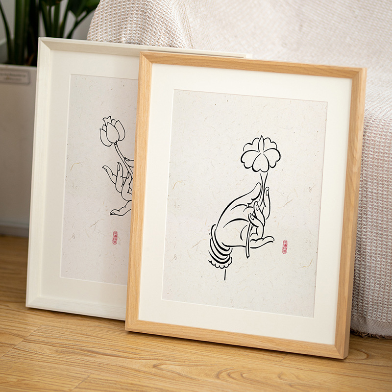 實木相框掛牆a3A4紙畫框中式8K4開素描油畫拼圖框架裝裱自裝12寸