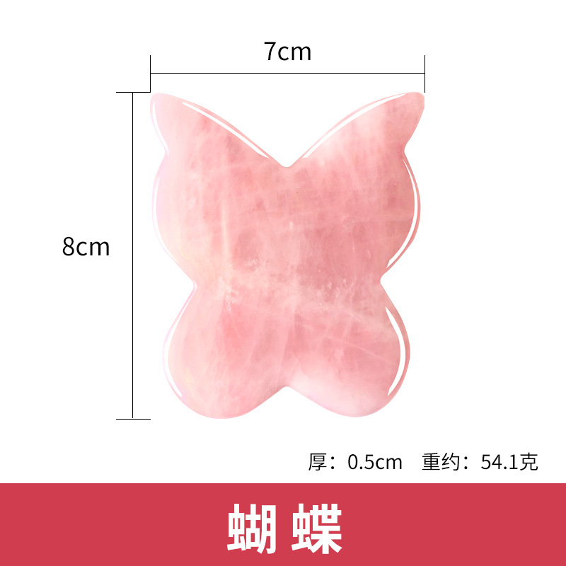 Herramienta de Jade Rosa para Masaje Facial, Forma de Pez y Triángulo