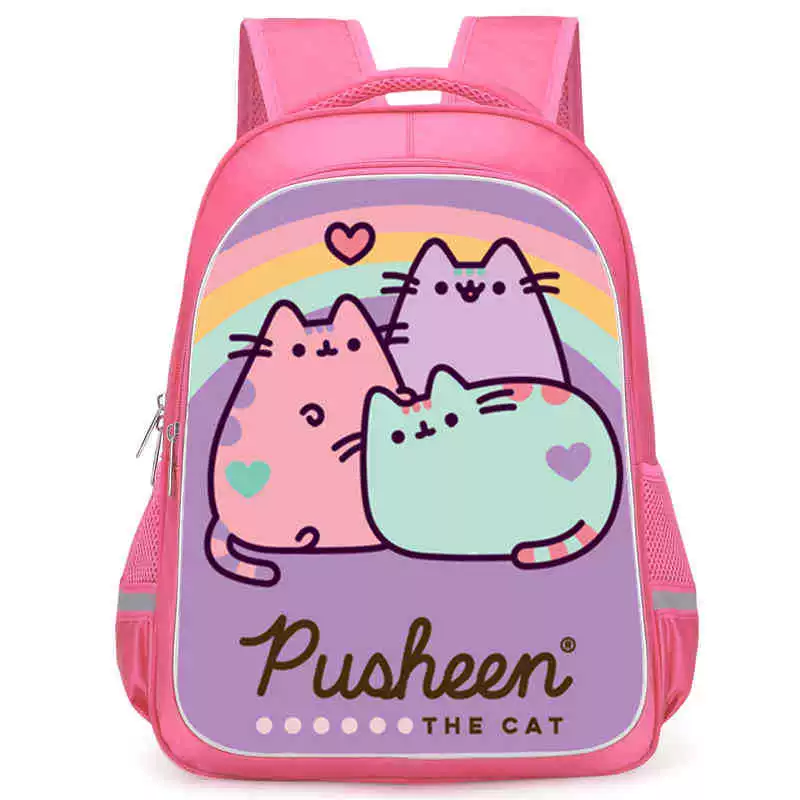 Рюкзак учебный Pusheen Fat Jimao с принтом периферийного типа, через стекло, зарубежная торговля, школьный рюкзак
