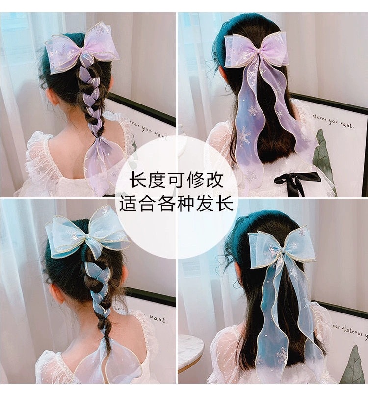 雪花蝴蝶结飘带发夹