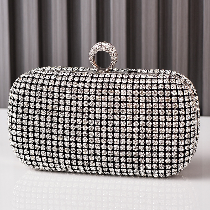 Yixinglong fábrica directa bolsas de fiesta de diamantes plata bolsas de fiesta brillante nobles bolsas de banquete de mujeres transfronterizas
