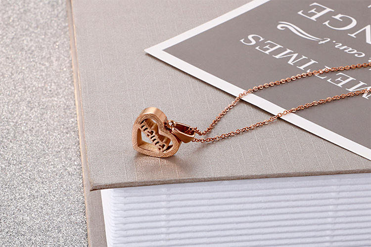 Plating Design Gold, Silver Color Creative Pendant Korean Version Of Heart-shaped Stainless Steel Necklace Wholesale