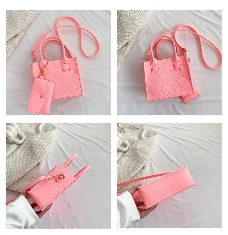 Women's Medium Felt Solid Color Streetwear Square Zipper Handbag display picture 1