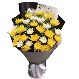 Qingming Flower Bouquet, Yellow and White Chrysanthemums, Tomb Sweeping, Worship, Fresh Chrysanthemums, Chrysanthemums, Mourning, Funeral, Memorial Hand-Held Flowers