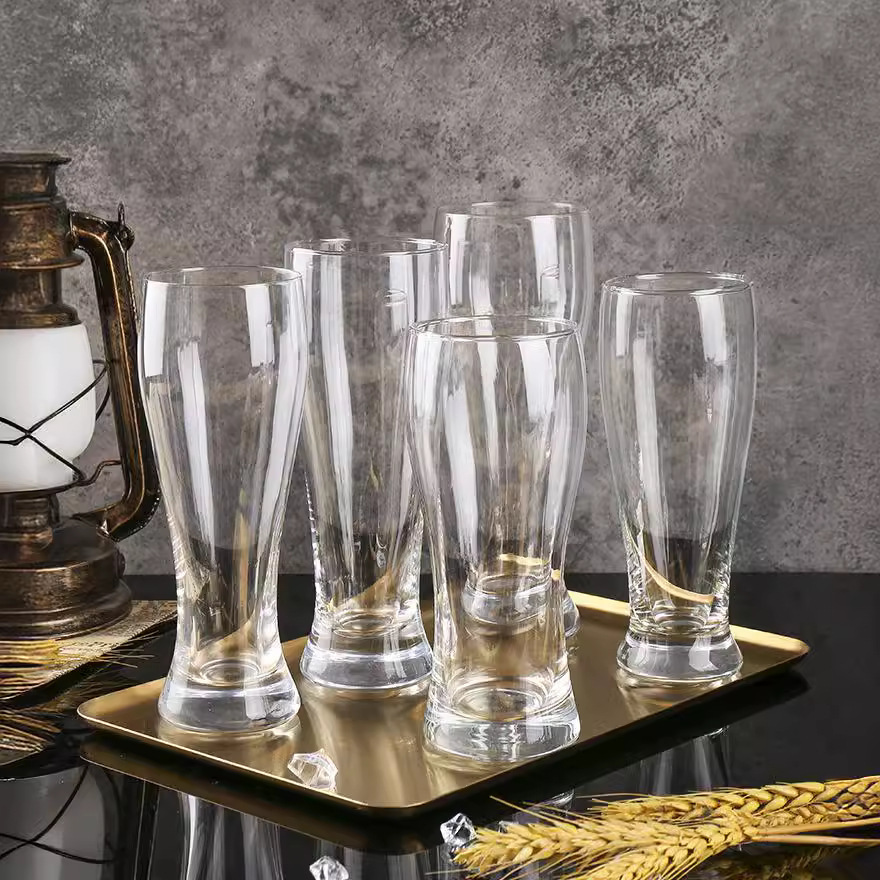 Vaso de cerveza comercial de gran capacidad para cintura delgada Vaso de cristal Vaso de cerveza artesanal de trigo Vaso de cerveza engrosado para el hogar