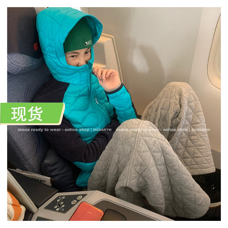 MONA 撞色设计 90白鸭绒 日常显瘦羽绒服连帽女小个子 秋冬新款