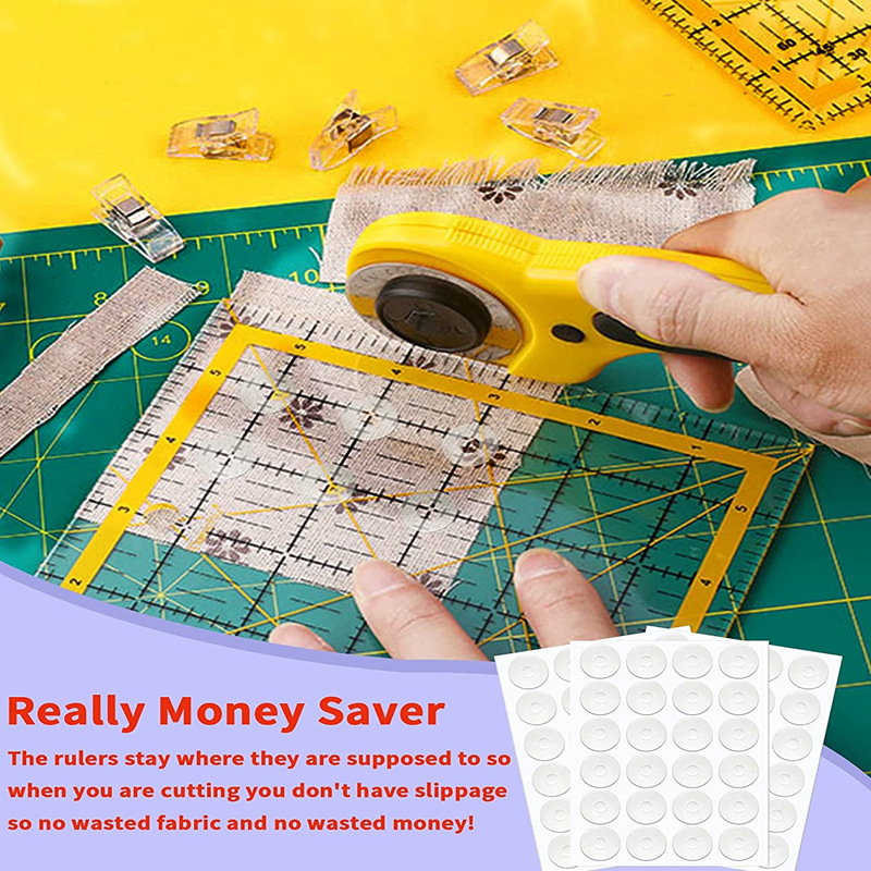 Etiqueta engomada de agarre antideslizante de silicona transparente Plantilla de edredón regla deslizante anillo de goma antideslizante regla de patchwork estera antideslizante