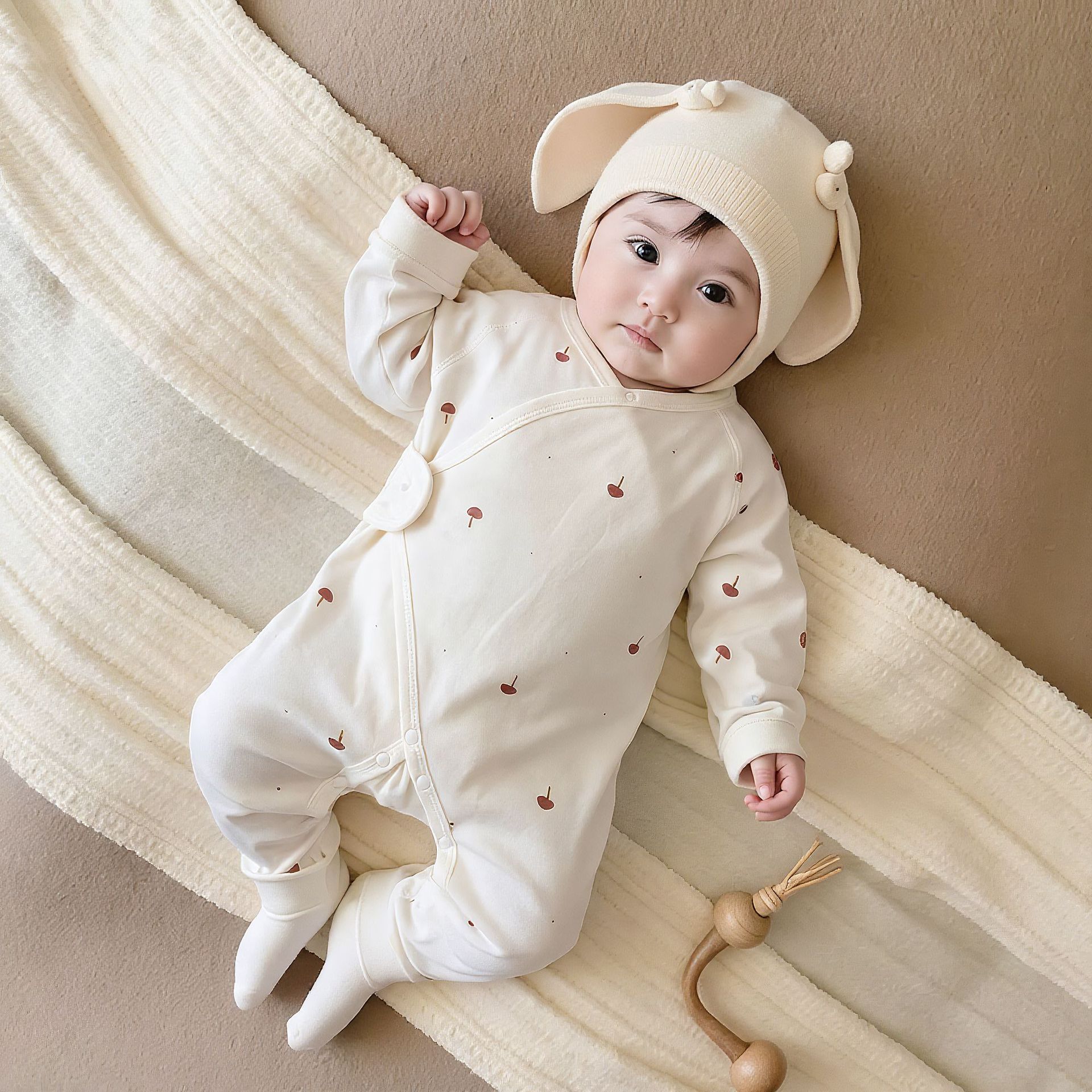 52-90 Newborn Boneless Baby Romper Infant Pure Cotton Butterfly Clothing Baby Clothes Anyang Baby Clothing