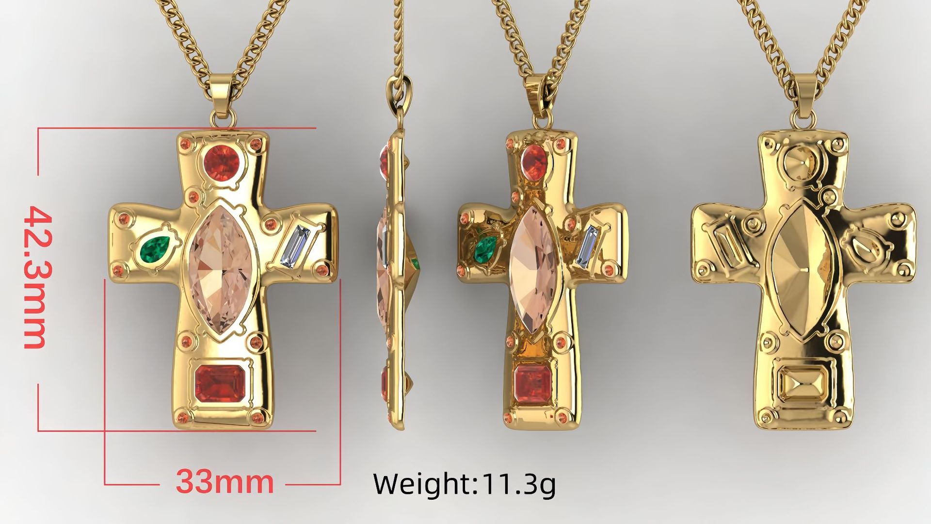 PVD Coated Real Gold Plated Cross Star Heart Shape 304 Stainless Steel Elegant Waterproof Non Tarnish 304 Stainless Steel Pendant Necklace display picture 7