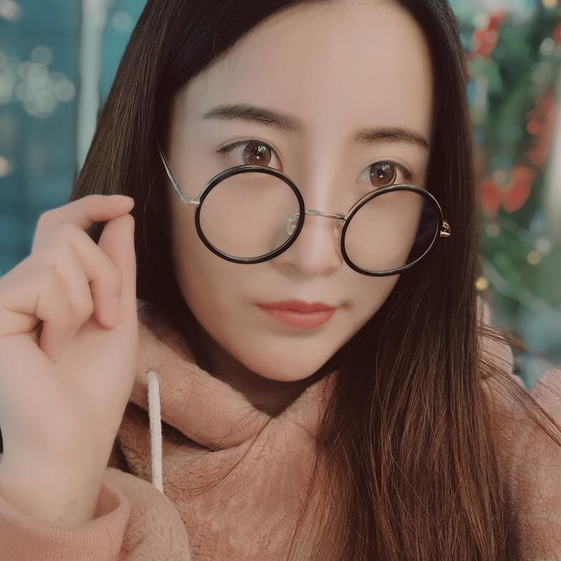 潮流防辐射眼镜复古老花眼镜同款圆形框网红款眼镜男女防蓝光韩版|undefined