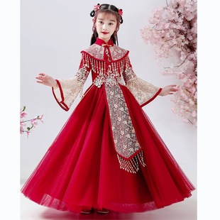 Girls' Hanfu Chinese Style Children's Antique Tang Suit Super Fairy Dress Little Girl's Ancient Costume Spring and Autumn Winter
