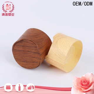 厂家批发定制24/410双层千秋盖木质花纹转印乳液盖化妆品配件盖子