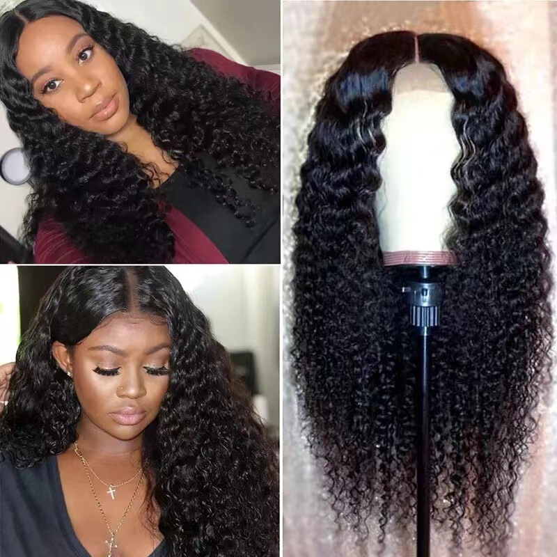 Amazon's New Front Lace European and American Wigs Small Curly Long Curly Hair Chemical Fiber High Temperature Silk Headgear Factory Ready for Delivery