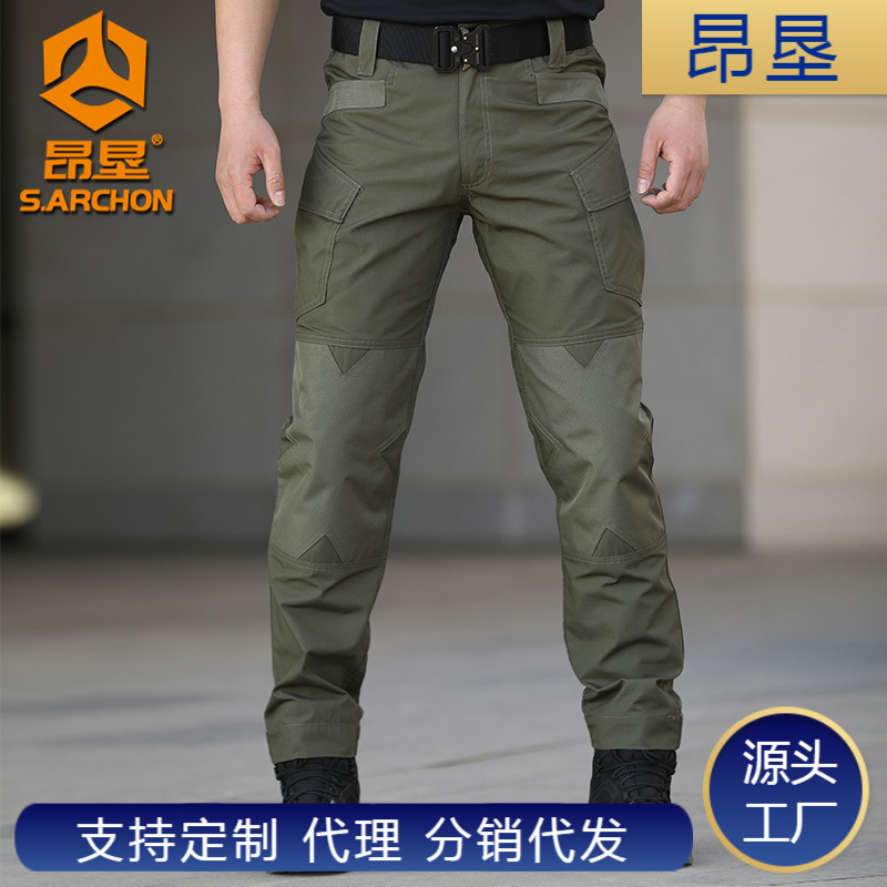 Angken Spring Autumn IX6 Tactical Pants Men's Slim Fit Waterproof Camouflage Special Forces Military Pants Training Pants Outdoor Work Pants