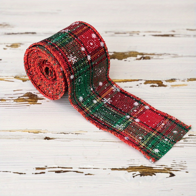 4種類のクリスマスカラー格子リボン模造麻布プレゼントDIY包装リボンクリスマス装飾用品|undefined