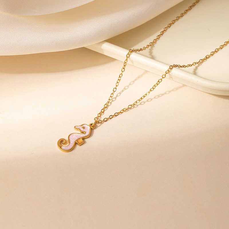 6g Weight 0.03µm Gold Plating Thickness Electroplated Gold Plating Process Golden Plated Plating Material 201 Stainless Steel Pendant Material Pendant Necklace Classification 201 Stainless Steel Chain Material cable chain Chain Type 1 Piece Quantity Holiday, Daily Occasion 201 Stainless Steel Material Starfish, Dolphin, Hippocampus Pattern Women's Gender Hip-Hop Style Plating Craft Cartoon Ocean Starfish Sea Horse Pendant Necklace Women's Luxury Dolphin Clavicle Chain DIY Jewelry Titanium Steel Animal Pattern 16