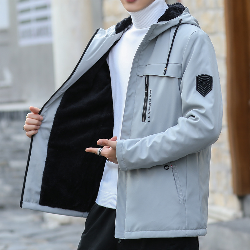 Chaqueta de hombre nuevo otoño y invierno casual chaqueta con capuz para hombre coreano simple y versátil chaqueta de chaqueta guapo