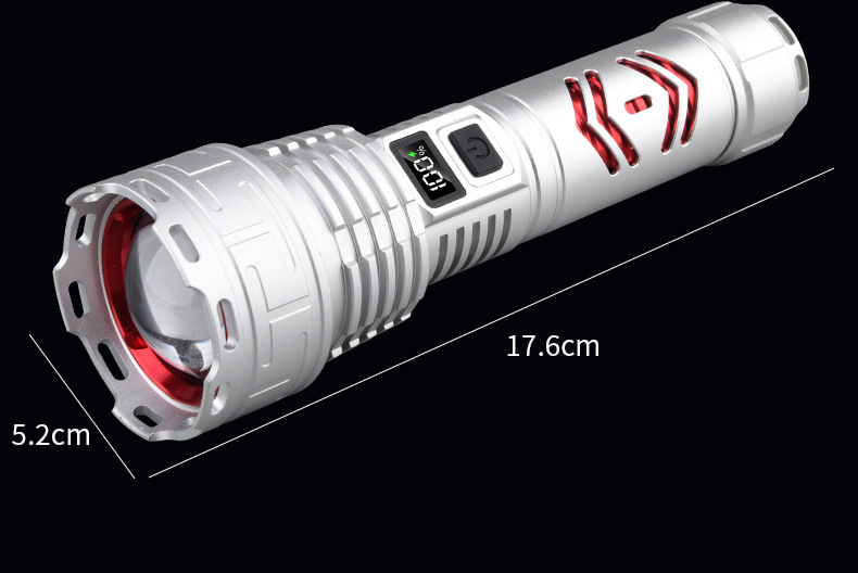 Cross-Border 2608 High-Power Bright Flashlight with Power Bank Typec Fast Charging Outdoor Bright Tactical Flashlight