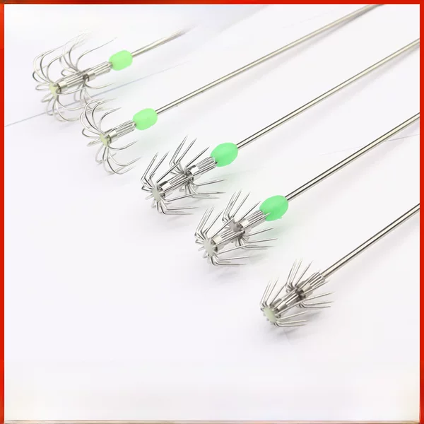 Umbrella Hook Stainless Steel Lure Squid Hook Live Bait Deep Sea Hook Squid Cuttlefish Hook Shrimp Hook Fishing Gear Supplies for Sea Fishing