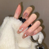 Fake nails, removable nude nail stickers from pearl for manicure, ready-made product