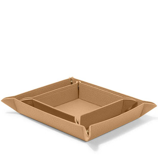 Manufacturer Customized Litchi Pattern Pu Storage Tray Living Room Desktop Storage Tray Pu Leather Desktop Tray