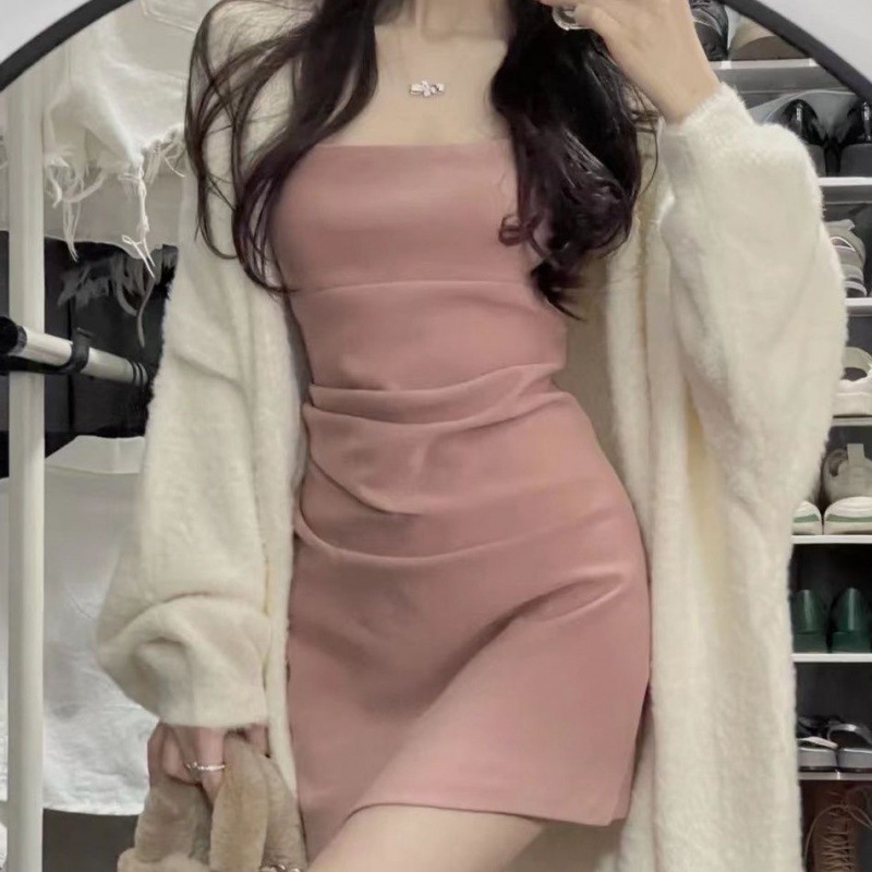 (2개) 달콤한 스타일 여성 세트 2023 시즌 새로운 스타일 게으른 스타일 니트 카디건 스웨터 타이트 허리 엉덩이 스커트 여성 패션