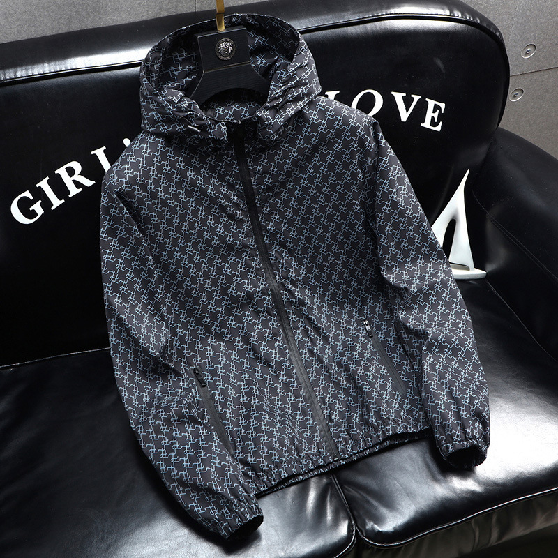 Men's business casual jacket, new autumn style, trendy hooded top for youth, 2025 spring and autumn.