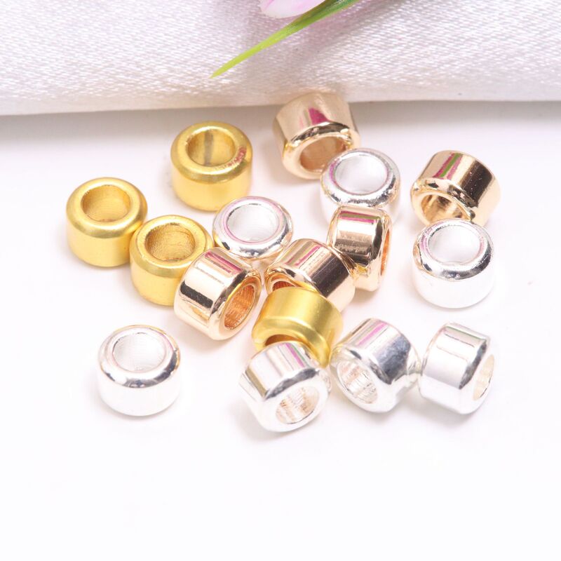 148 gold color retaining large hole beads ancient gold beads wear leather rope fixed beads DIY handmade beaded jewelry accessories 148 gold color retaining large hole beads ancient gold beads wear leather rope fixed beads DIY handmade beaded jewelry accessories