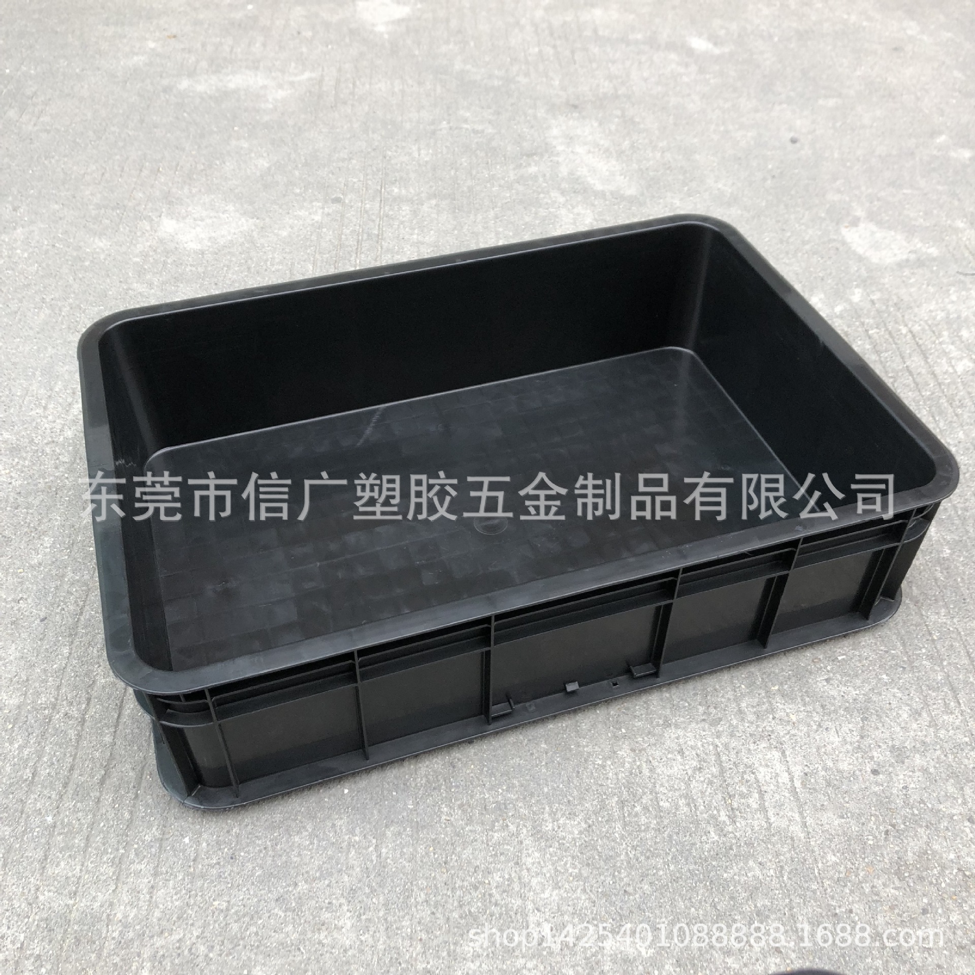 长方形带盖加厚系数6-9黑色防静电物料工具转运胶箱塑料周转筐