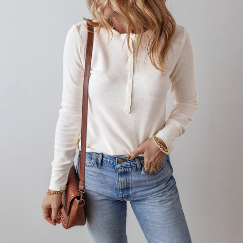Shi Ying autumn new style simple all-matching round-neck sweater women's European and American casual loose base long-sleeved women's top