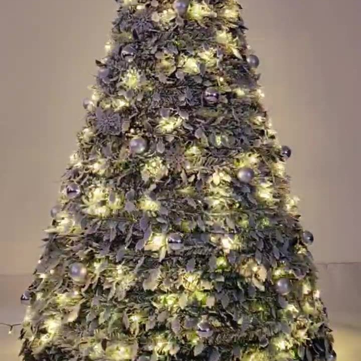 Fábrica de origen nuevo árbol de Navidad retráctil torre luminosa redonda plegable árbol de Navidad
