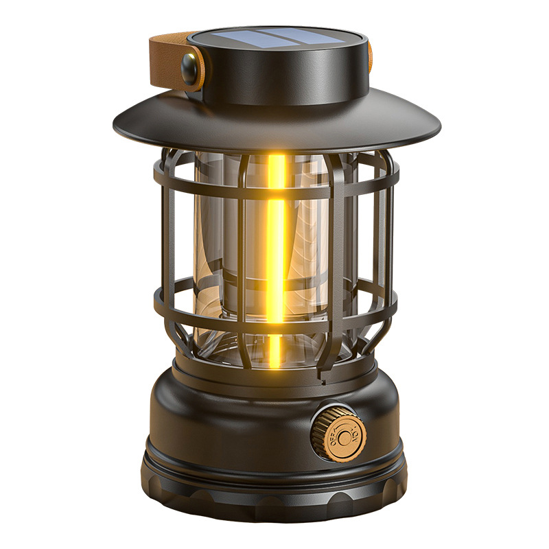 Lámpara de campamento al aire libre casera cob retró caballo lámpara portátil impermeable multifuncional campamento lámpara de tienda de campaña