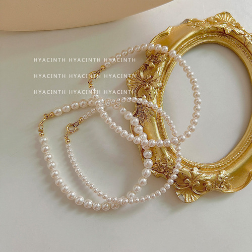 Zhengyuan imitation Shijia glass pearl bracelet, simple and versatile, fever same style internet celebrity bracelet, sweet French bracelet