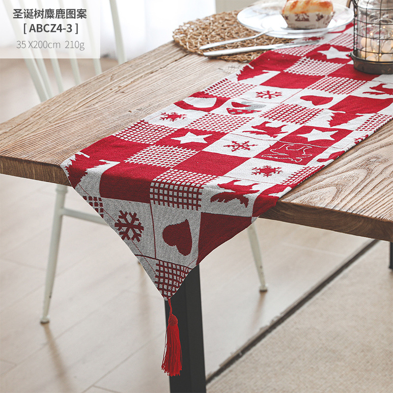 Decoraciones de Navidad tela Mesa corredor ELK árbol placemat creativo nuevo comedor Mesa vestido borla mantel