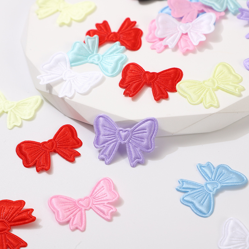 Ultrasonic Embossed Cute Light-Colored Satin Bow DIY Handmade Hairpin Bar Holder Guka Decorative Accessories