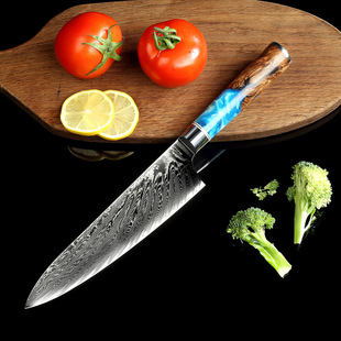 67-layer VG10 Damascus steel 8-inch chef knife Western chef knife resin handle sliced cooking knife cross-border