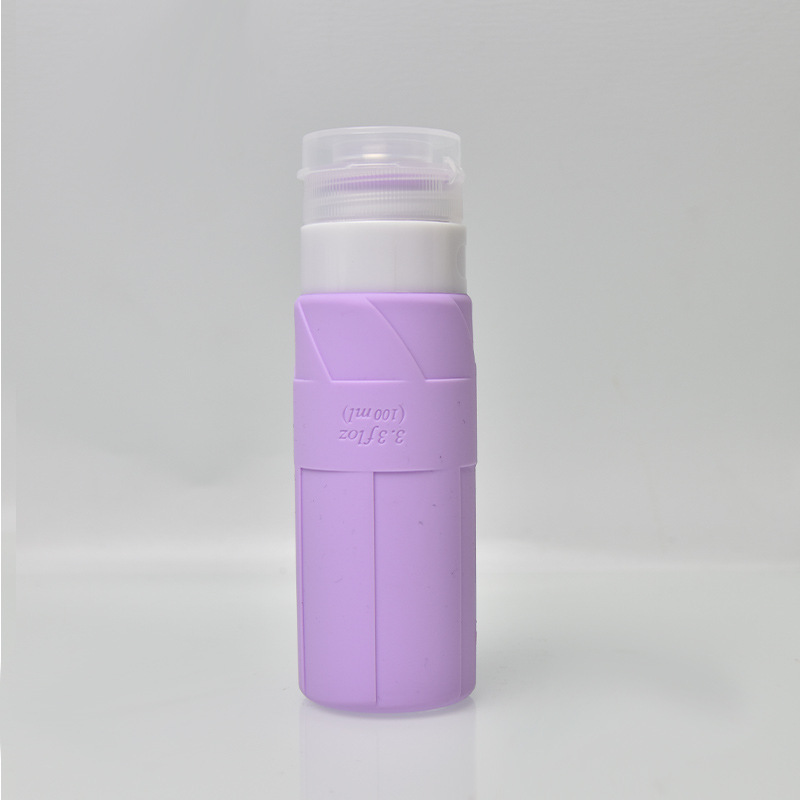 Botella de silicona de venta transfronteriza botella de transporte de viajes al aire libre botella de toner extrusible botella de cosméticos botella portátil