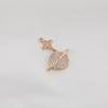 Stone inlay, zirconium, copper pendant, earrings handmade, Chinese hairpin, accessory, flowered, micro incrustation