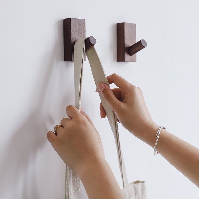 Gancho de Pared de Madera Maciza Sin Perforación para Puerta y Baño image 3