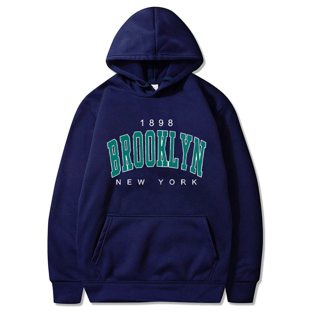 1898 Brooklyn New York Printed Mens Hoody Creativity Crewnec