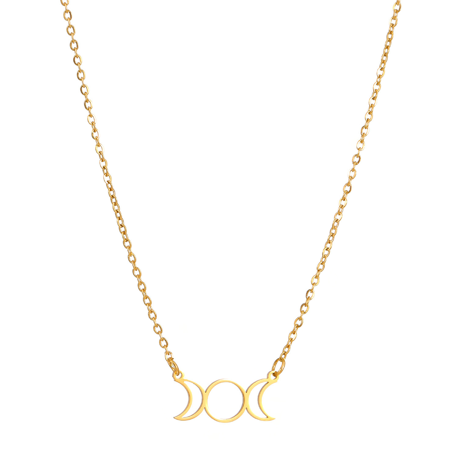 Long Necklace Moon Constellation Stainless Steel Pendant For Women_voghion.com