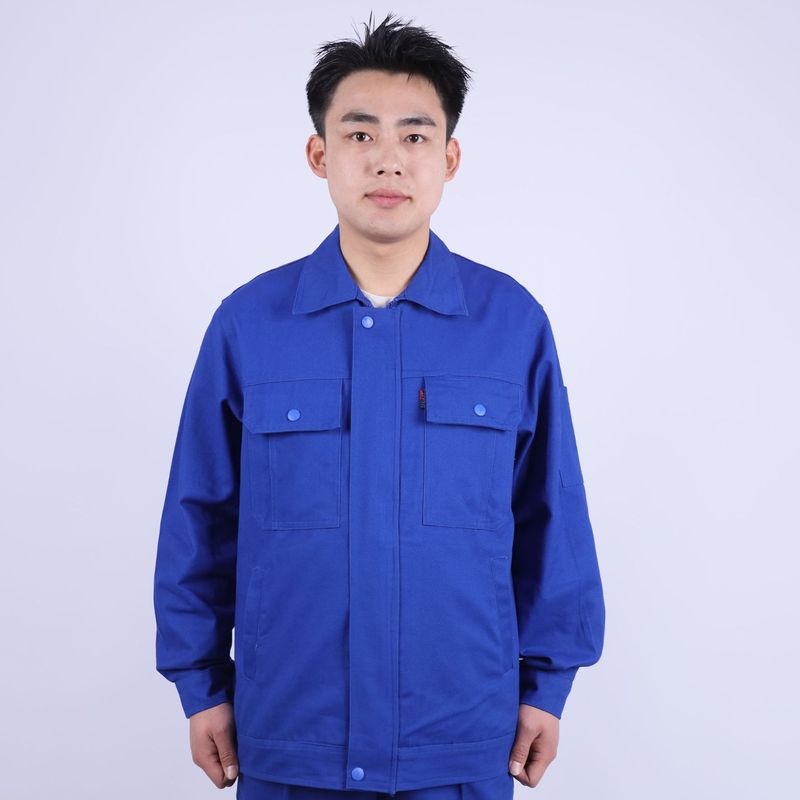 純綿作業服 メンズ 春秋セット 汚れに強く耐摩耗性 電気溶接服 快適で通気性のある機械修理工場作業服 労働保護服|undefined