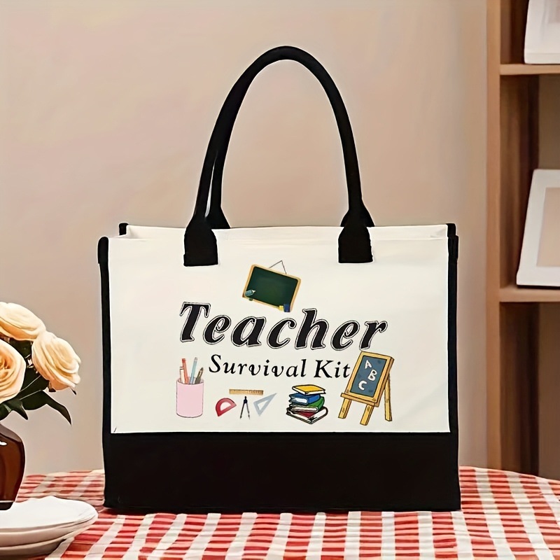 Bolso Tote con estampado de patrón Stitzi de moda en contraste transfronterizo Bolso de hombro doble en blanco y negro de gran capacidad Arte de alta gama