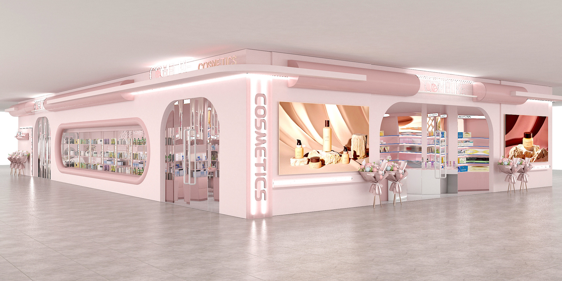 整店输出 化妆品 货架展示柜001