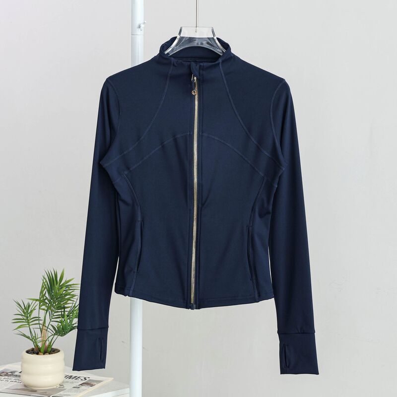 Yoga Jacket Fitness Wear Slim Fit Four-Pocket Stand Collar Sports Long-Sleeve Casual Running Quick-Dry All-Season Style Yoga Jacket Fitness Wear Slim Fit Four-Pocket Stand Collar Sports Long-Sleeve Casual Running Quick-Dry All-Season Style