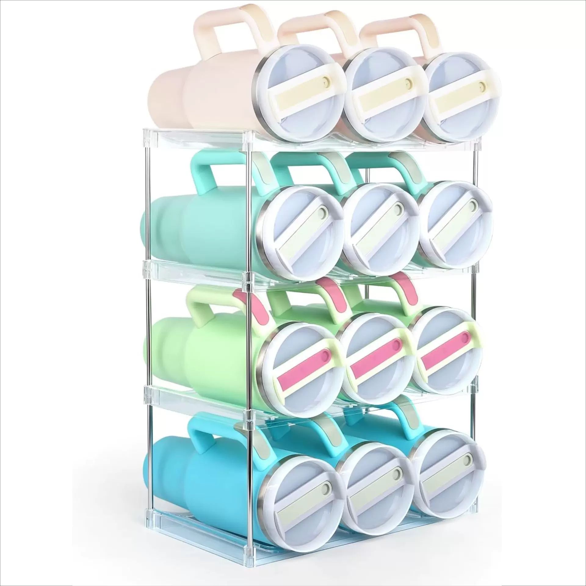 水瓶收纳架现货批发跨境亚马逊饮料瓶置物架展示架可拆卸红酒收纳