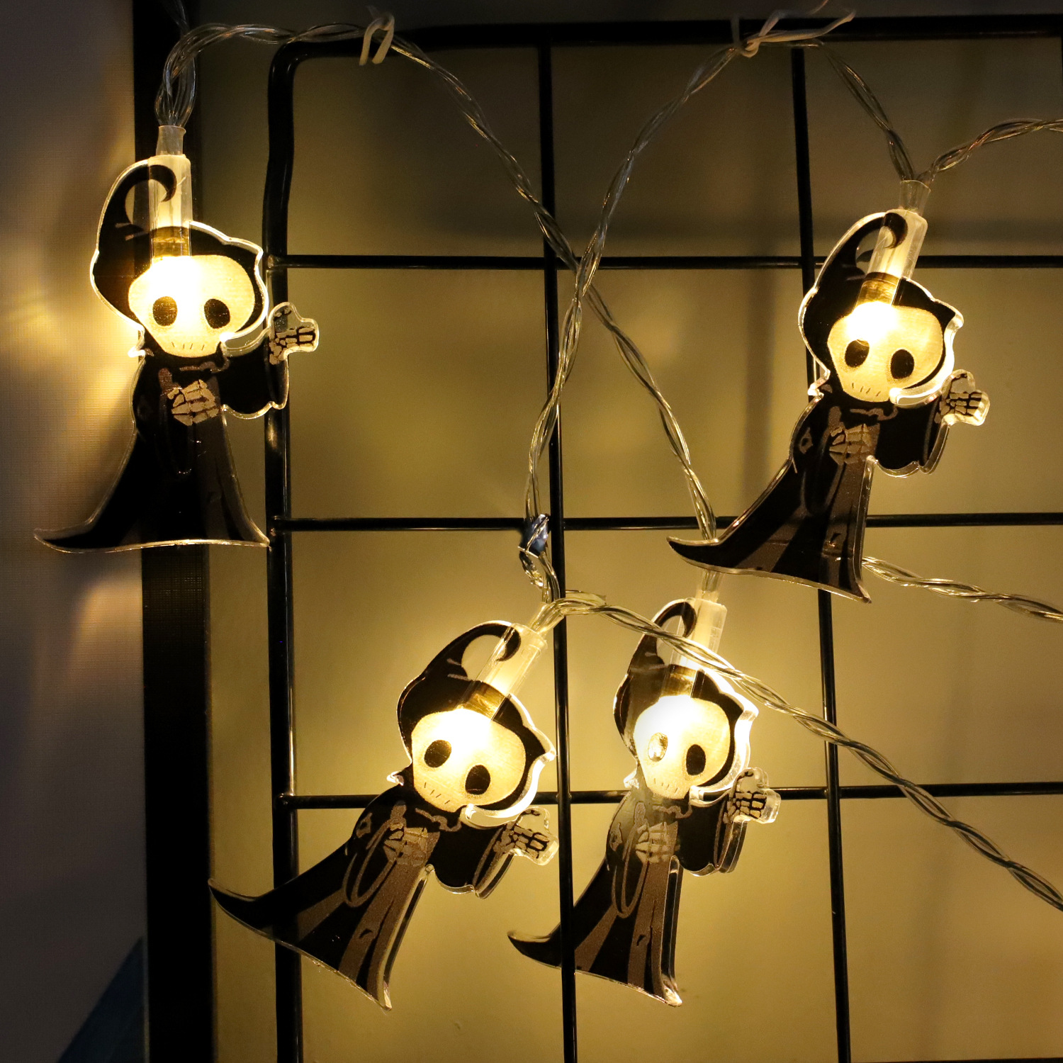 Decoración de ambiente de Halloween Lámpara de cadena LED Colgante de calabaza Festival de fantasmas Decoración de la escena de la fiesta Decoración Lámpara pequeña cadena transfronteriza