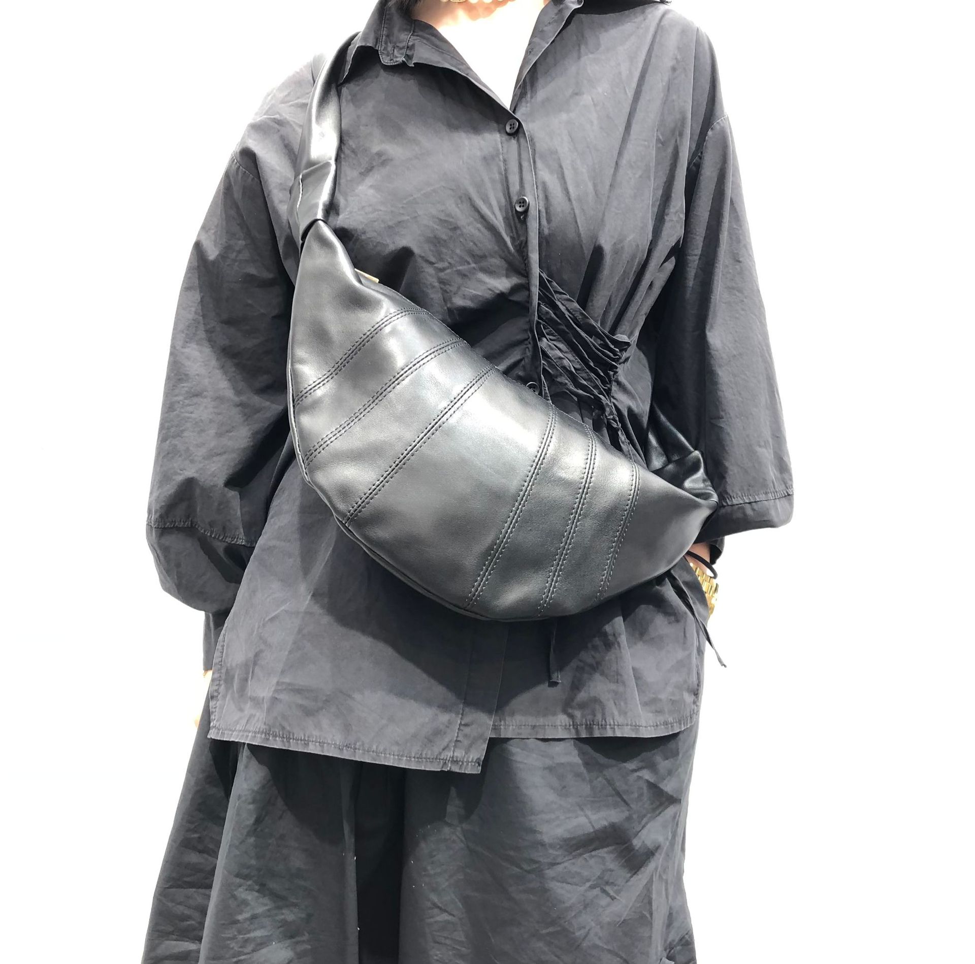 Genuine Top Grain Cowhide Leather Handmade Crescent Bag, Moon Bag, Chest Bag, Shoulder Bag, Crossbody Bag For Women - Thumbnail 2