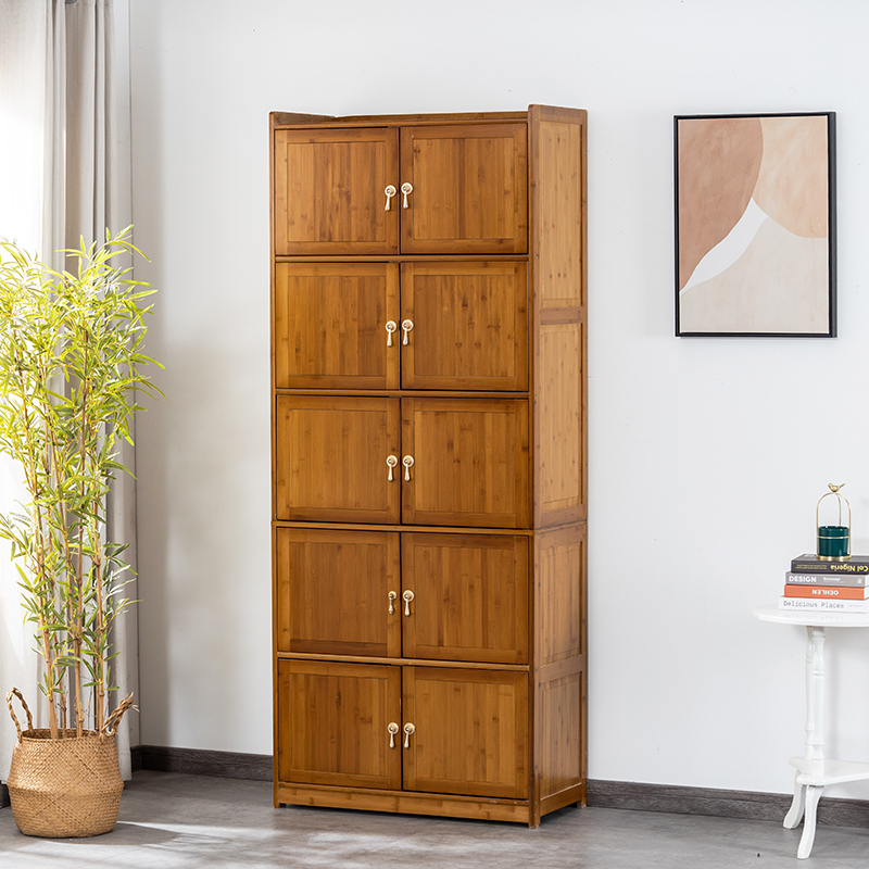 A10L Whole Bamboo Bamboo Sideboard Cabinet Storage Cabinet Household Storage Grocery Cabinet Kitchen Storage Rack Bedroom Simple