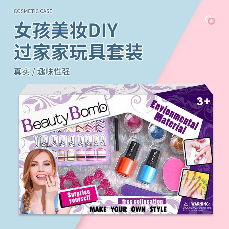 Трансграничные детские косметические наборы для девочек игрушки DIY маникюр для дома Интерактивный макияж для подарков оптом